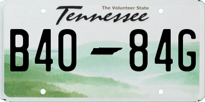 TN license plate B4084G