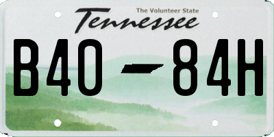 TN license plate B4084H