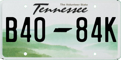 TN license plate B4084K