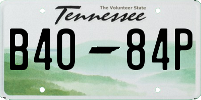 TN license plate B4084P