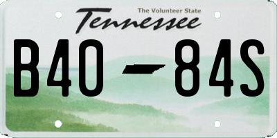 TN license plate B4084S