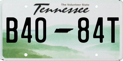 TN license plate B4084T