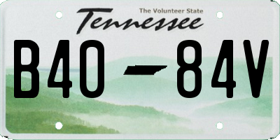 TN license plate B4084V