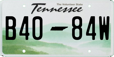TN license plate B4084W