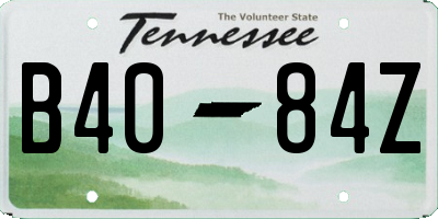 TN license plate B4084Z