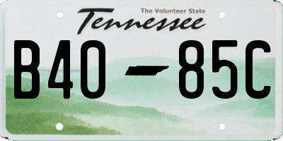 TN license plate B4085C