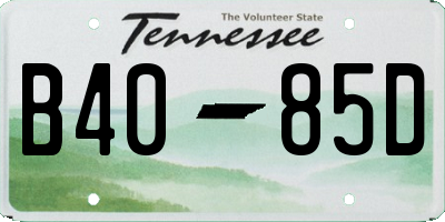 TN license plate B4085D
