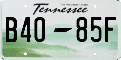 TN license plate B4085F
