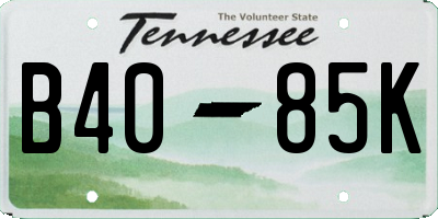 TN license plate B4085K