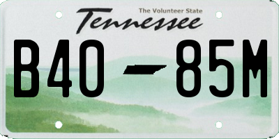 TN license plate B4085M