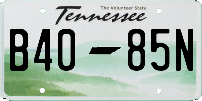 TN license plate B4085N