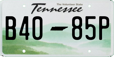 TN license plate B4085P