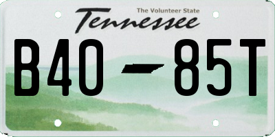 TN license plate B4085T