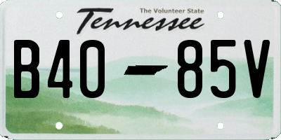 TN license plate B4085V