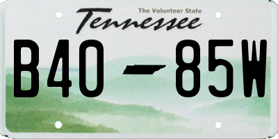 TN license plate B4085W