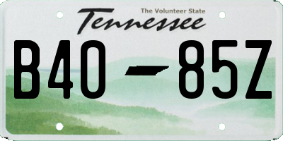 TN license plate B4085Z