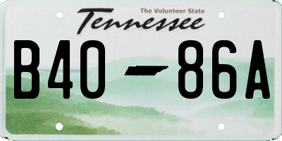 TN license plate B4086A