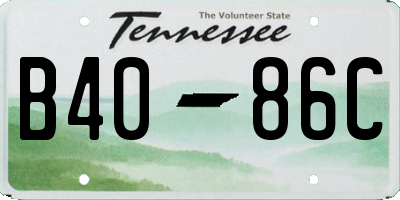 TN license plate B4086C