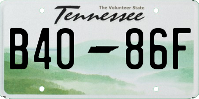 TN license plate B4086F