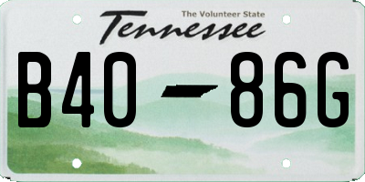 TN license plate B4086G