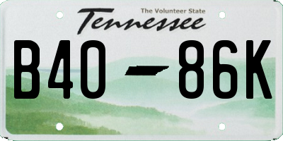 TN license plate B4086K