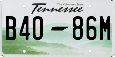 TN license plate B4086M