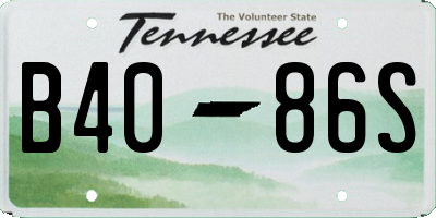 TN license plate B4086S