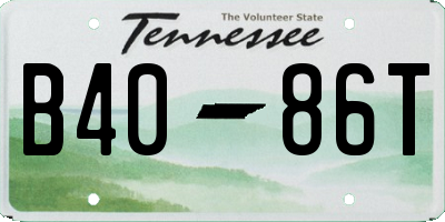 TN license plate B4086T
