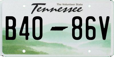 TN license plate B4086V