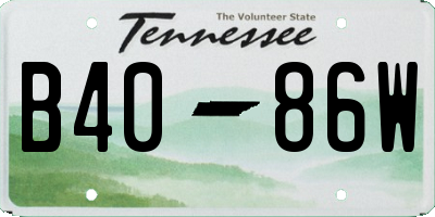 TN license plate B4086W