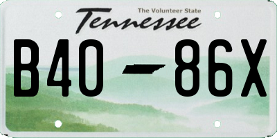 TN license plate B4086X