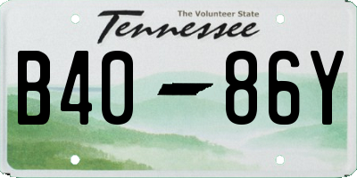 TN license plate B4086Y
