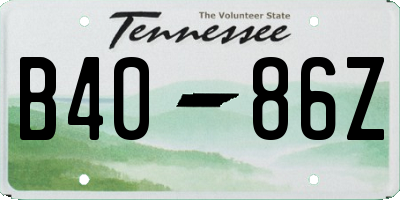 TN license plate B4086Z