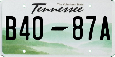 TN license plate B4087A