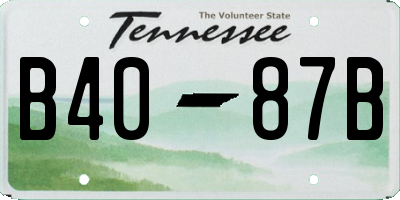 TN license plate B4087B