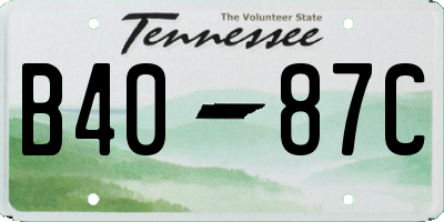 TN license plate B4087C