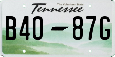 TN license plate B4087G