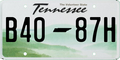 TN license plate B4087H