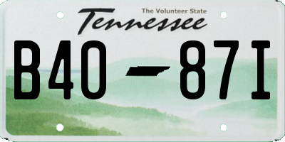 TN license plate B4087I