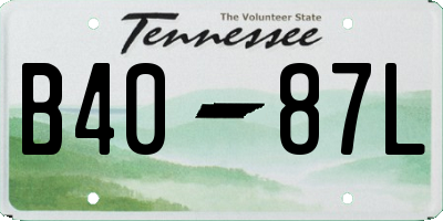 TN license plate B4087L