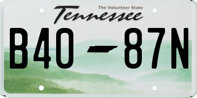 TN license plate B4087N