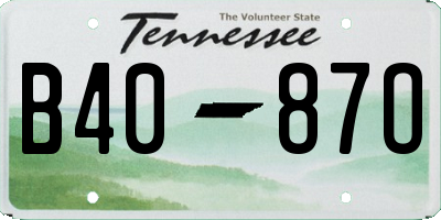 TN license plate B4087O