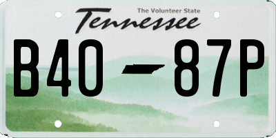 TN license plate B4087P