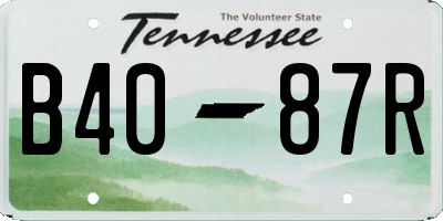 TN license plate B4087R
