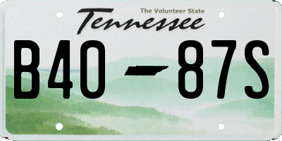 TN license plate B4087S