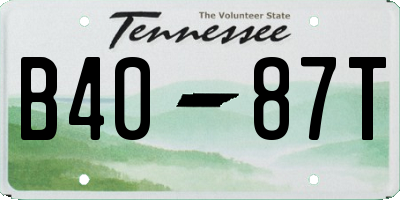 TN license plate B4087T