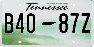 TN license plate B4087Z