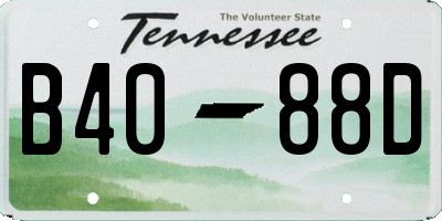 TN license plate B4088D