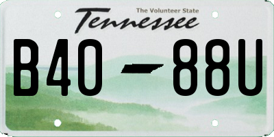 TN license plate B4088U
