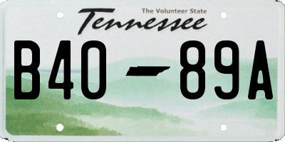 TN license plate B4089A